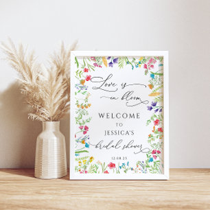 Love is in Bloom Wildflower Bridal Shower Welcome Poster