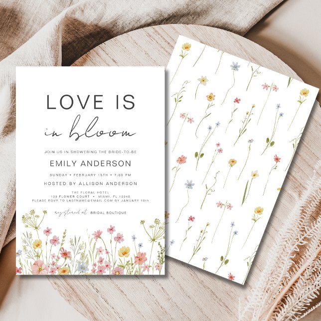 Love is in Bloom Wildflower Colourful Bridal Showe Invitation (Creator Uploaded)