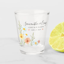 Love is In Bloom Wildflower Daisy  Shot Glass