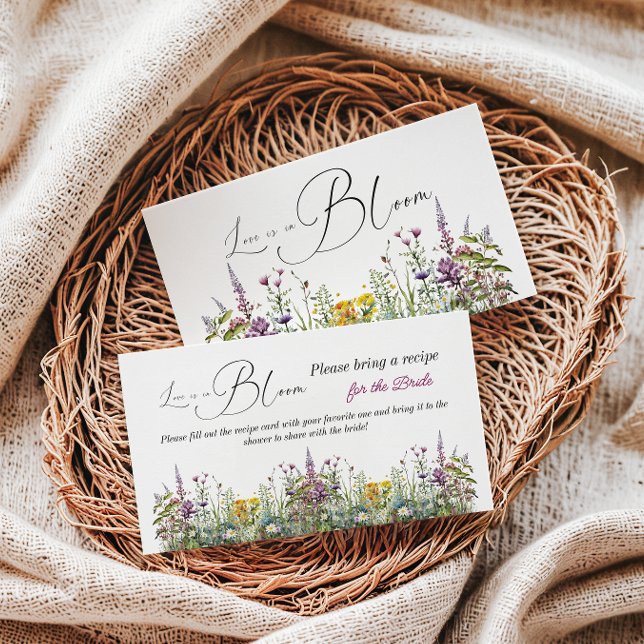Love is in Bloom Wildflower Floral Bridal Shower Enclosure Card (Creator Uploaded)