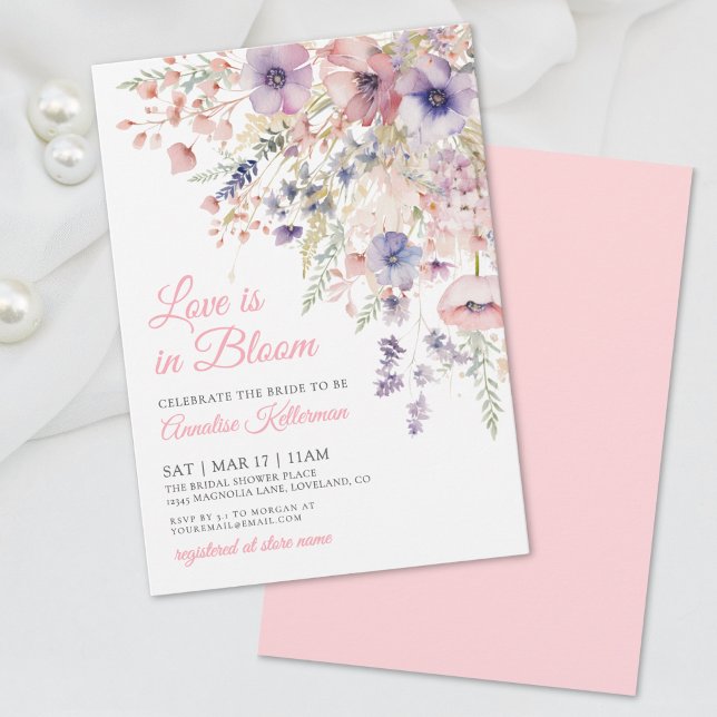 Love Is In Bloom Wildflower Floral Bridal Shower Invitation (Love Is In Bloom Wildflower Floral Bridal Shower Invitation)