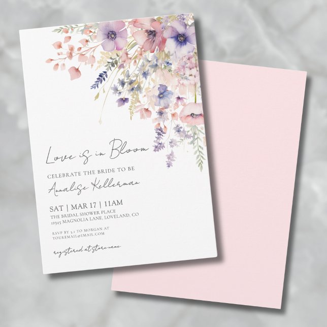 Love Is In Bloom Wildflower Floral Bridal Shower Invitation (Love Is In Bloom Wildflower Floral Bridal Shower Invitation)