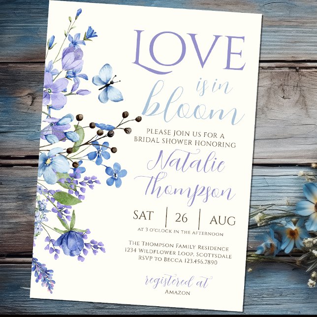 Love Is In Bloom Wildflower Floral Bridal Shower Invitation (Creator Uploaded)