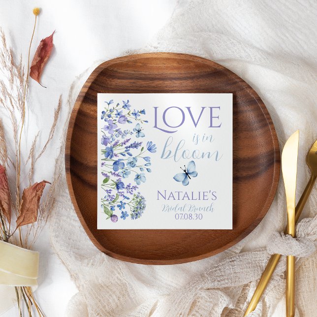 Love Is In Bloom Wildflower Floral Bridal Shower Napkin (Creator Uploaded)