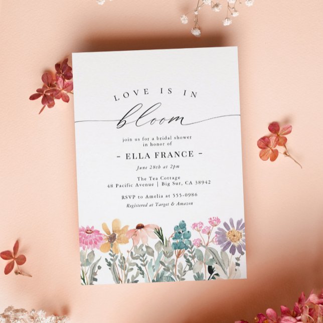 Love is in Bloom Wildflower Flower Bridal Shower Invitation (Creator Uploaded)