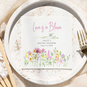 Love is in Bloom Wildflower Meadow Bridal Shower Napkin
