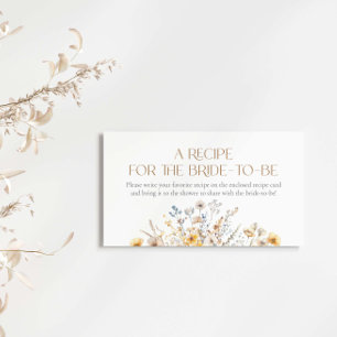 Love Is In Bloom Wildflower Recipe for the bride Enclosure Card