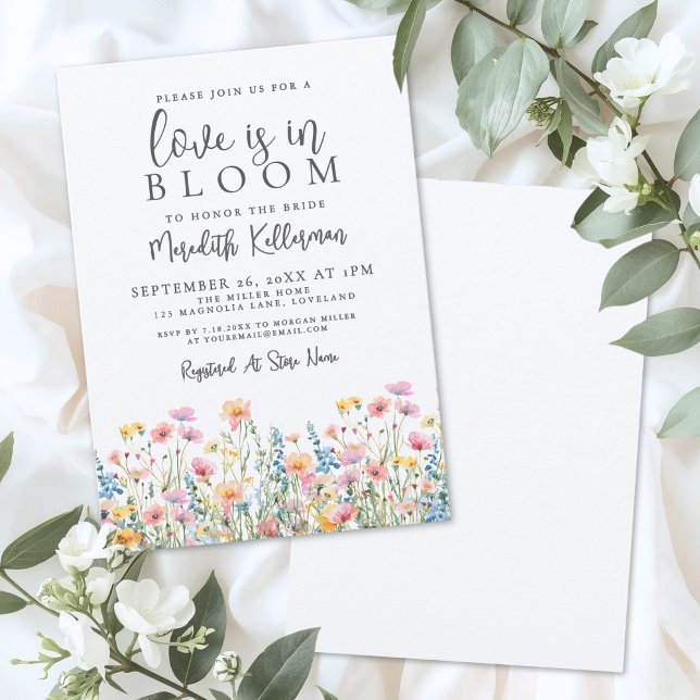 Love Is In Bloom Wildflowers Bridal Shower Invitation (Love Is In Bloom Wildflowers Bridal Shower Invitation)