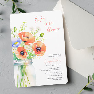 Love Is In Bloom Wildflowers Bridal Shower Invitation