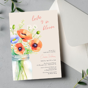 Love Is In Bloom Wildflowers Bridal Shower Invitation