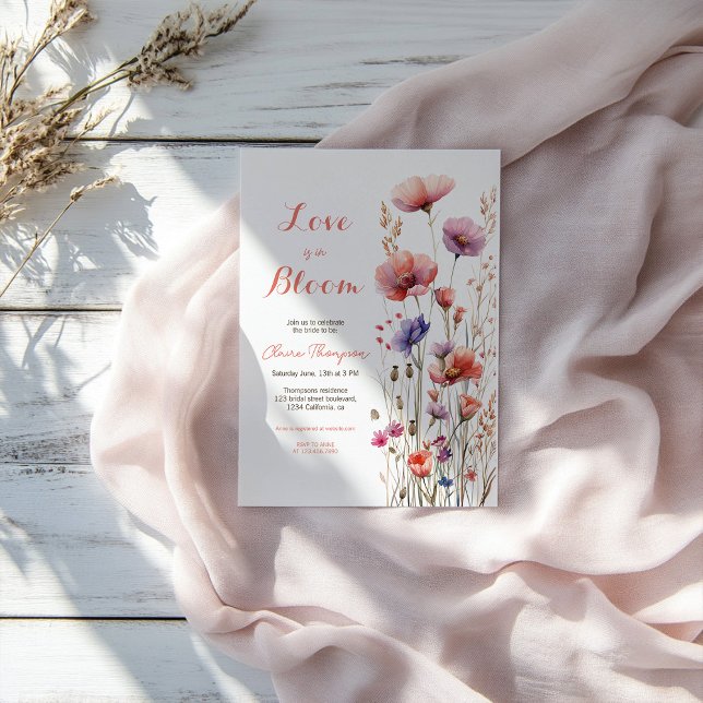 Love is in bloom wildflowers floral bridal shower invitation (Creator Uploaded)