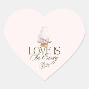 Love Is In Every Bite Wedding Pink Favour Seal