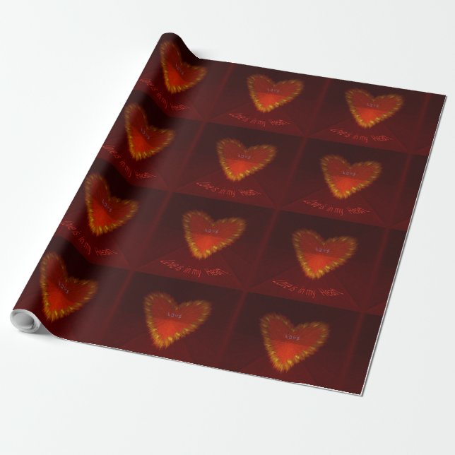 Love is in My Heart Wrapping Paper (Unrolled)