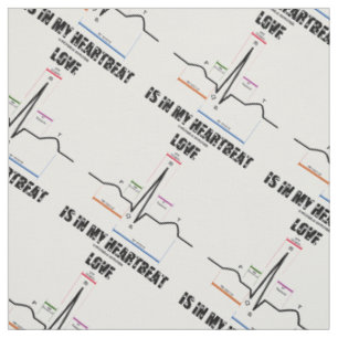 Love Is In My Heartbeat ECG EKG Electrocardiogram Fabric