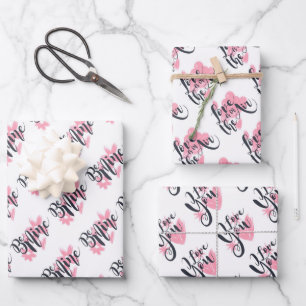 Love is in the air, Be Mine, I Love You Wrapping Paper Sheet
