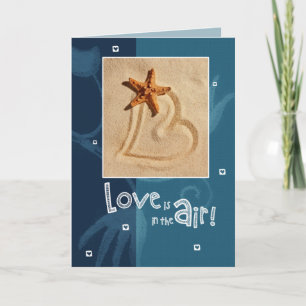 Love is in the Air. Beach Theme Valentine's Day Holiday Card