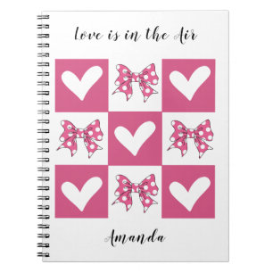 Love is in the Air Block Bow Heart Style  Notebook