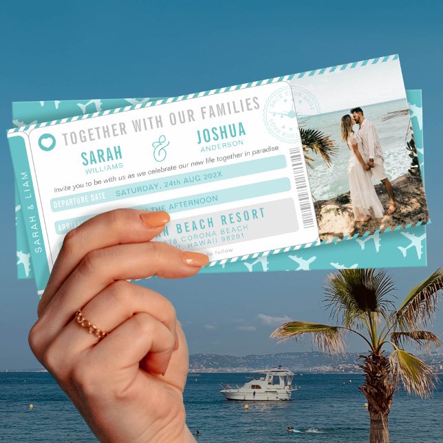 Love is in the air Boarding Pass Wedding Invitation (Creator Uploaded)