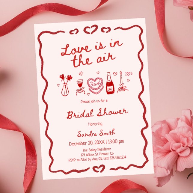 Love Is In The Air Bridal Shower Invitation (Creator Uploaded)