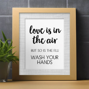 Love is in the air but so is flu - wash your hands custom letterhead
