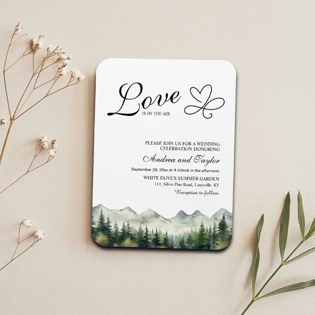 Love is in the air Casual Wedding Invitation Magnet (Creator Uploaded)