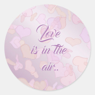 love is in the air classic round sticker