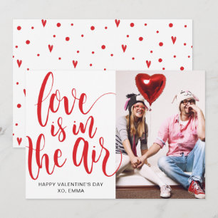 Love Is In The Air Custom Valentine's Day Photo Holiday Card