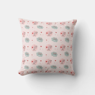 Love is in the air eiffel tower and hearts pattern cushion