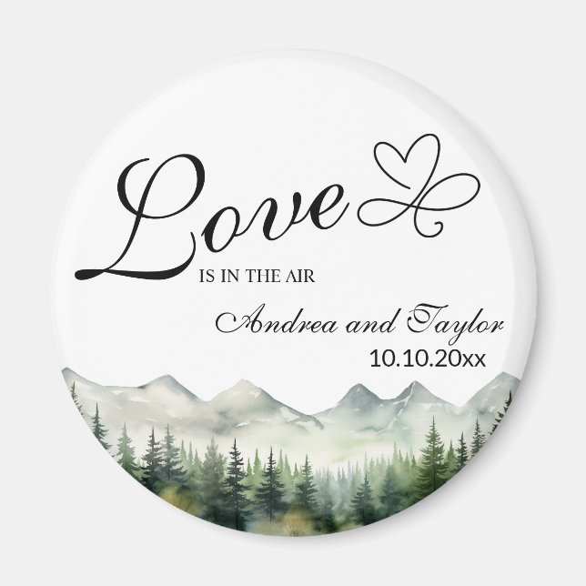 Love is in the Air Elegant Wedding favour Magnet (Front)