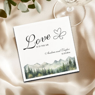 Love is in the Air Elegant Wedding Napkin