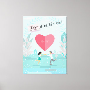 "Love is in the Air!" Enamoured Couple Modern Canvas Print