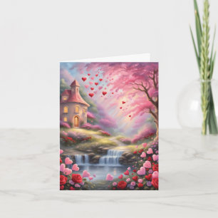 Love is in the Air Fantasy Landscape Valentine Card