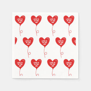 Love is in the air heart balloon napkin