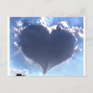Love is in the Air: Heart Shaped Cloud: Wedding Postcard