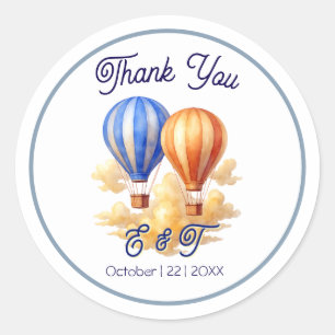 Love Is in the Air Hot Air Balloon Travel Wedding  Classic Round Sticker