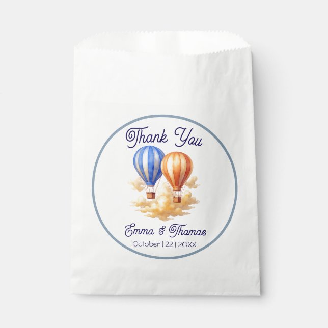 Love Is in the Air Hot Air Balloon Travel Wedding  Favour Bags (Front)