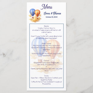 Love Is in the Air Hot Air Balloon Travel Wedding Menu