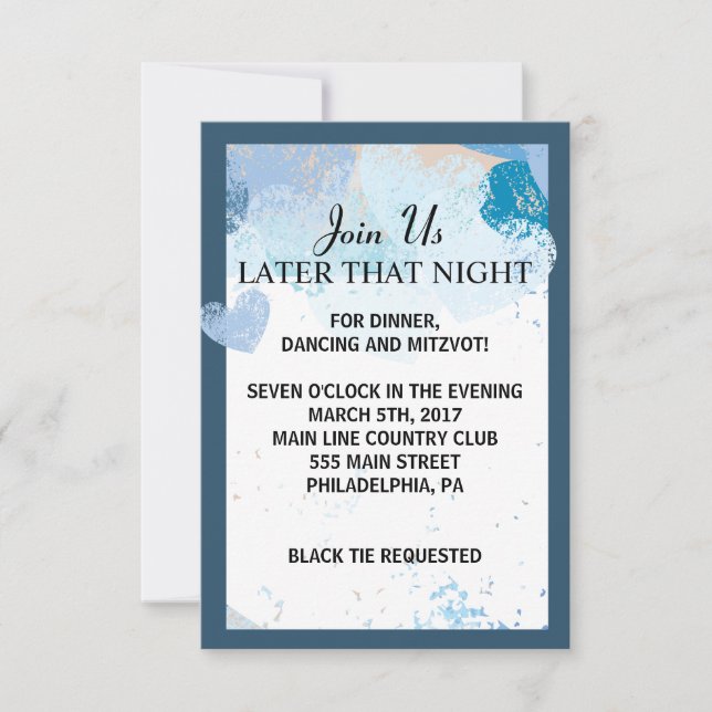 LOVE IS IN THE AIR Jewish Wedding Reception Card (Front)