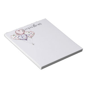 Love is in the air Lavender Purple Heart Balloons Notepad