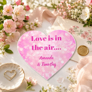 Love Is in the Air Pink Heart Sticker