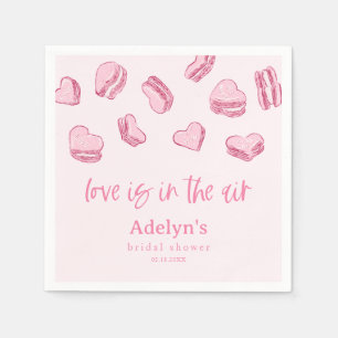 Love Is In The Air Pink Hearts Bridal Shower Napkin