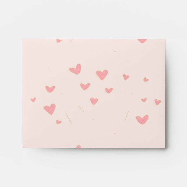 Love is in the air pink hearts envelope (Front)