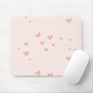 Love is in the air pink hearts mouse pad