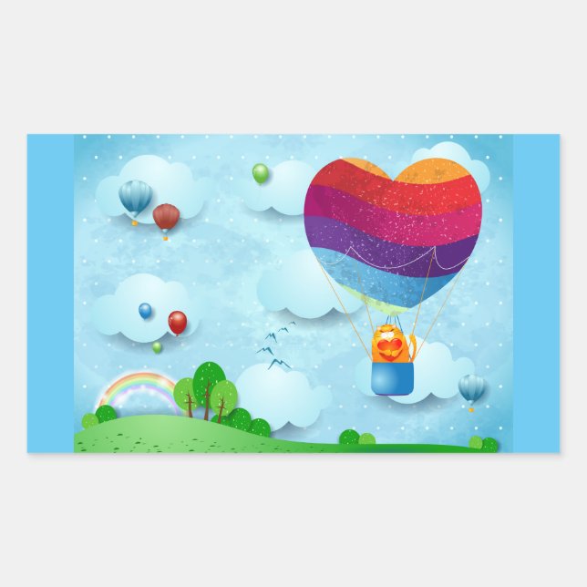 Love is in the air rectangular sticker (Front)