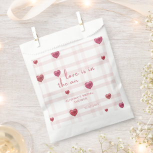 Love Is In The Air Red Hearts Bridal Shower Favour Bags