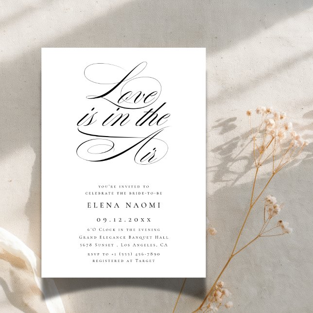 Love is in the Air Simple Budget Bridal Shower Invitation (Creator Uploaded)