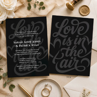 Love is in the Air Sophisticated Modern Flourish Invitation