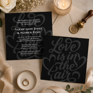 Love is in the Air Sophisticated Modern Flourish Invitation