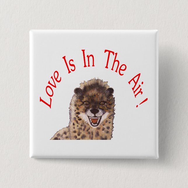 "Love Is In The Air" Square Pin (Front)