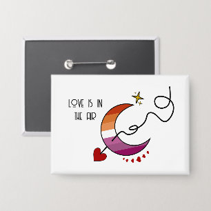 Love Is In The Air Sunset Lesbian Flag Button
